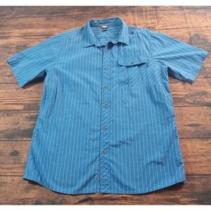 Outdoor Research Short Sleeve Button Up Shirt Men's XL Blue‎